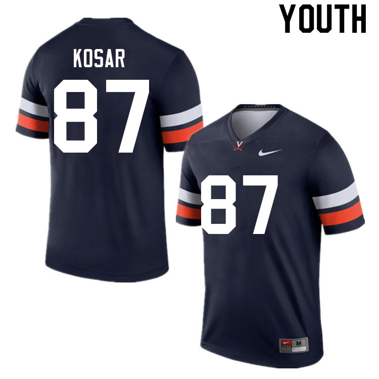 Youth #87 Mike Kosar Virginia Cavaliers College Football Jerseys Sale-Navy - Click Image to Close